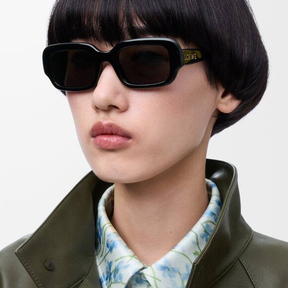 Loewe LW40158F 84E Rectangle Sunglasses – Blue\\Brown main image 9